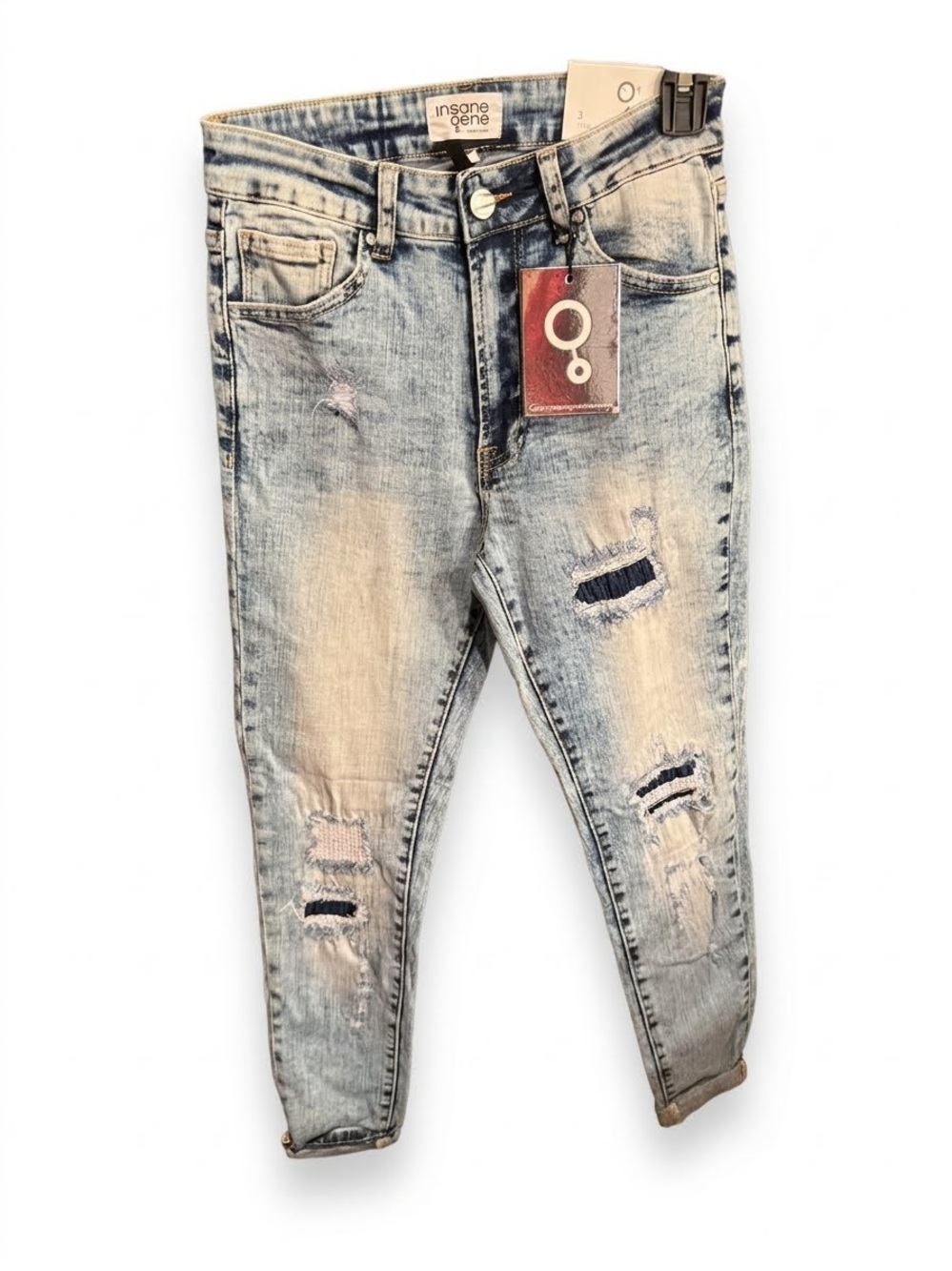 INSANE GENE / WOMEN’S distressed jeans / NWT / 3/25 / true to size / 27” inseam